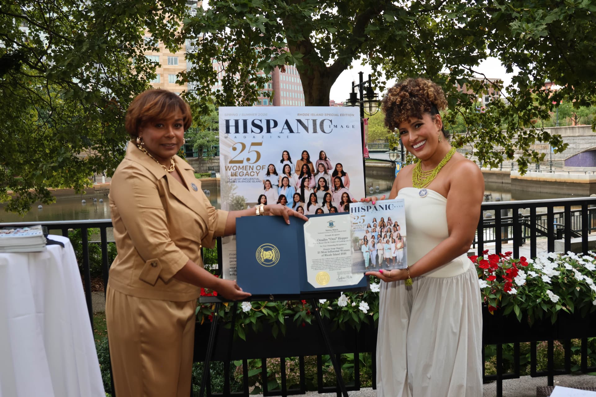 Honorees posing together after the ceremony