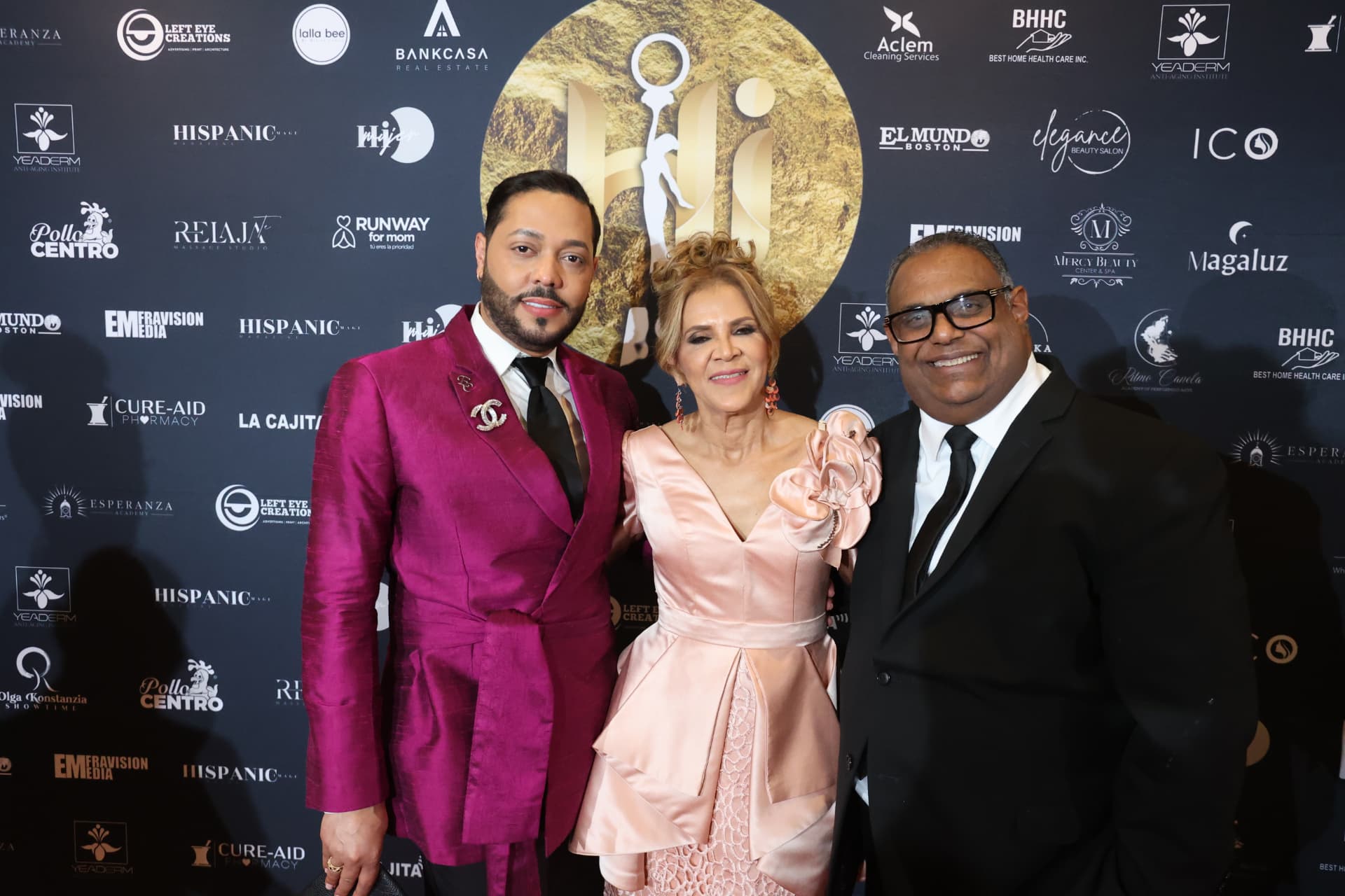 Guests photographed on the Hispanic Image Gala 2024 step-and-repeat
